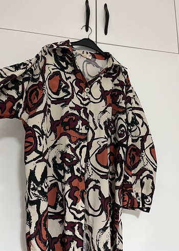 Düğmeli, Çok Renkli, Uzun Kollu Kadın Gömlek - Görsel 5