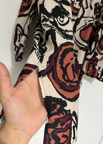 Düğmeli, Çok Renkli, Uzun Kollu Kadın Gömlek - Görsel 4