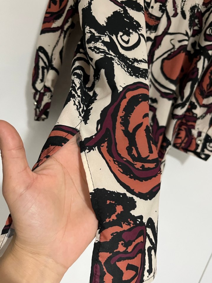 Düğmeli, Çok Renkli, Uzun Kollu Kadın Gömlek - Görsel 4