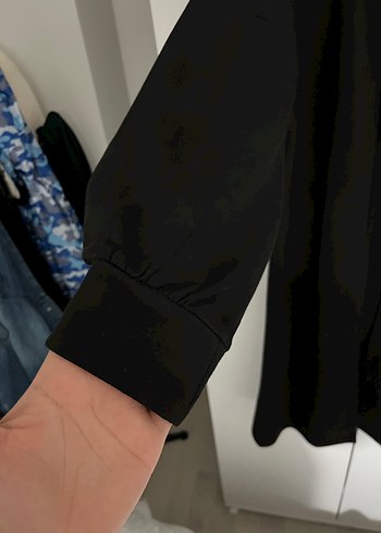 Siyah Uzun Kollu Salaş Kadın Kaban - Görsel 2