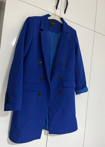 Düğmeli Lacivert Kadın Blazer Ceket - Görsel 6