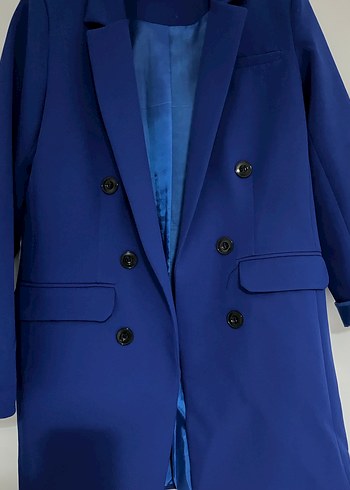 Düğmeli Lacivert Kadın Blazer Ceket - Görsel 2