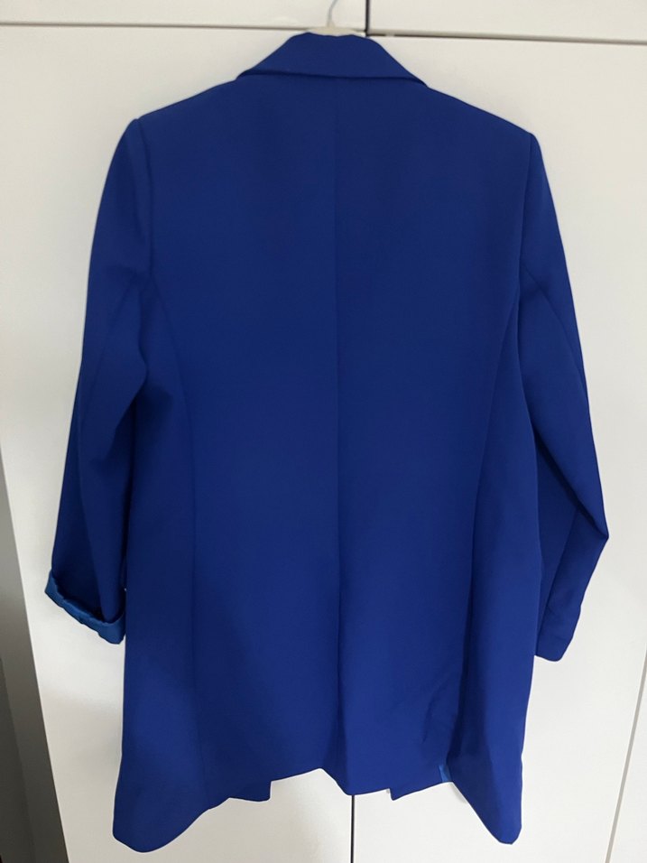 Düğmeli Lacivert Kadın Blazer Ceket - Görsel 5