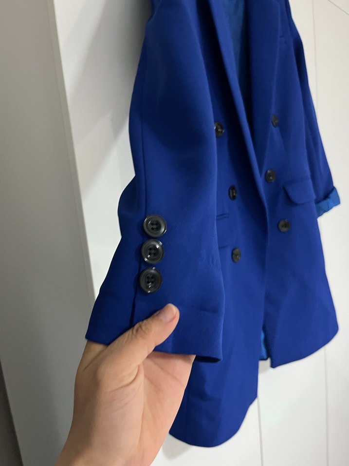 Düğmeli Lacivert Kadın Blazer Ceket - Görsel 4