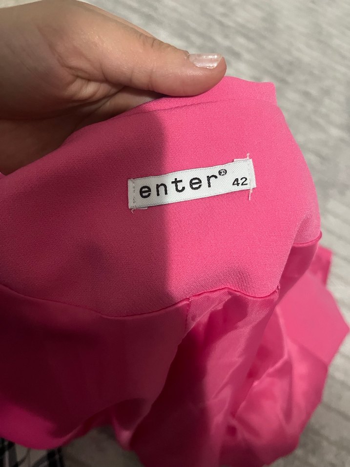 Pembe Düğmeli Kadın Blazer Ceket - Görsel 4