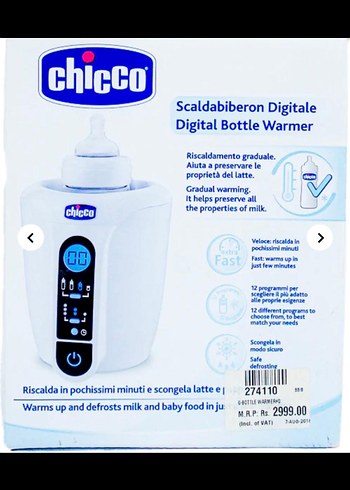 Chicco Dijital Bebek Biberon Isıtıcısı Beyaz - Görsel 3