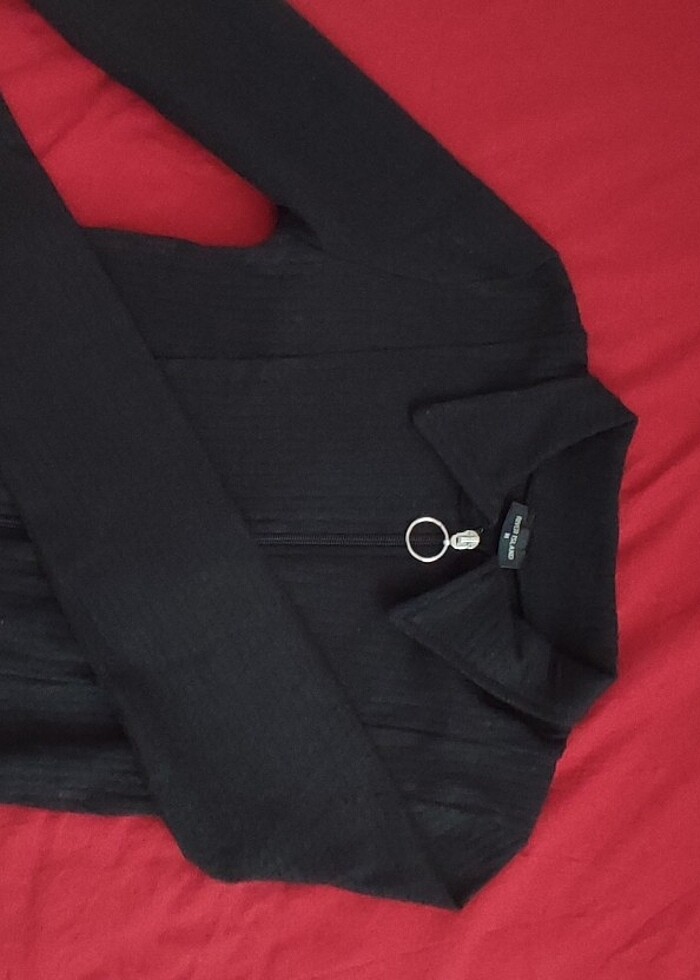 Siyah crop ceket - Görsel 3