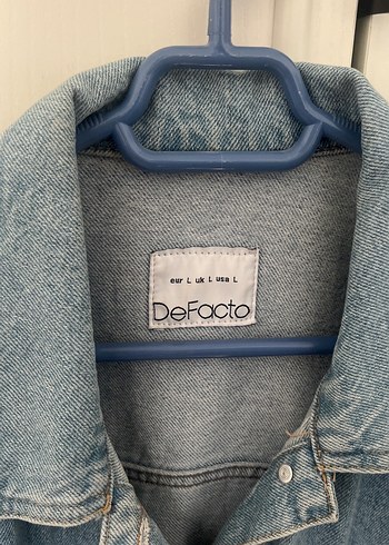 Kadın Mavi Denim Ceket, Düğmeli, Salaş Kesim - Görsel 2