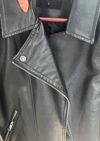 Siyah Deri Biker Ceket - Görsel 3