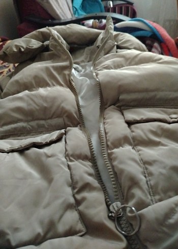 krem renkli kadın mont - Görsel 2