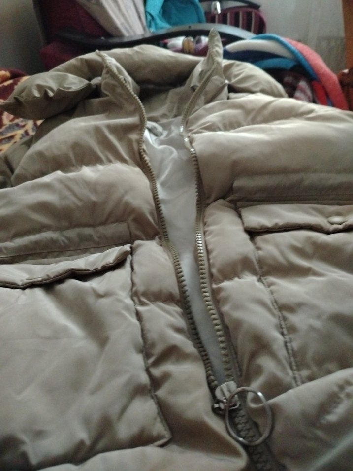 krem renkli kadın mont - Görsel 2