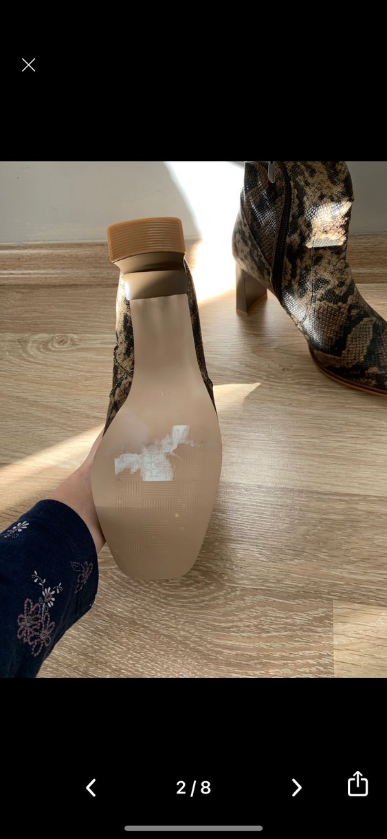 Derin Topuklu Yılan Desenli Kadın Bot - Görsel 2