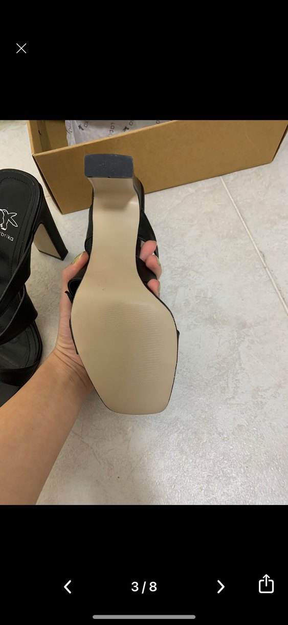 Fabrika Siyah Topuklu Sandalet - Görsel 3