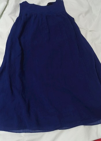 Lacivert Hamile Midi Keten Etek - Görsel 2