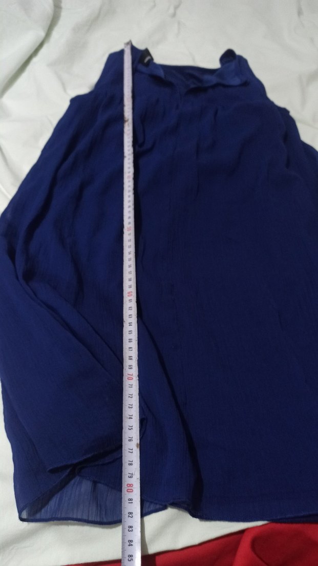 Lacivert Hamile Midi Keten Etek - Görsel 5