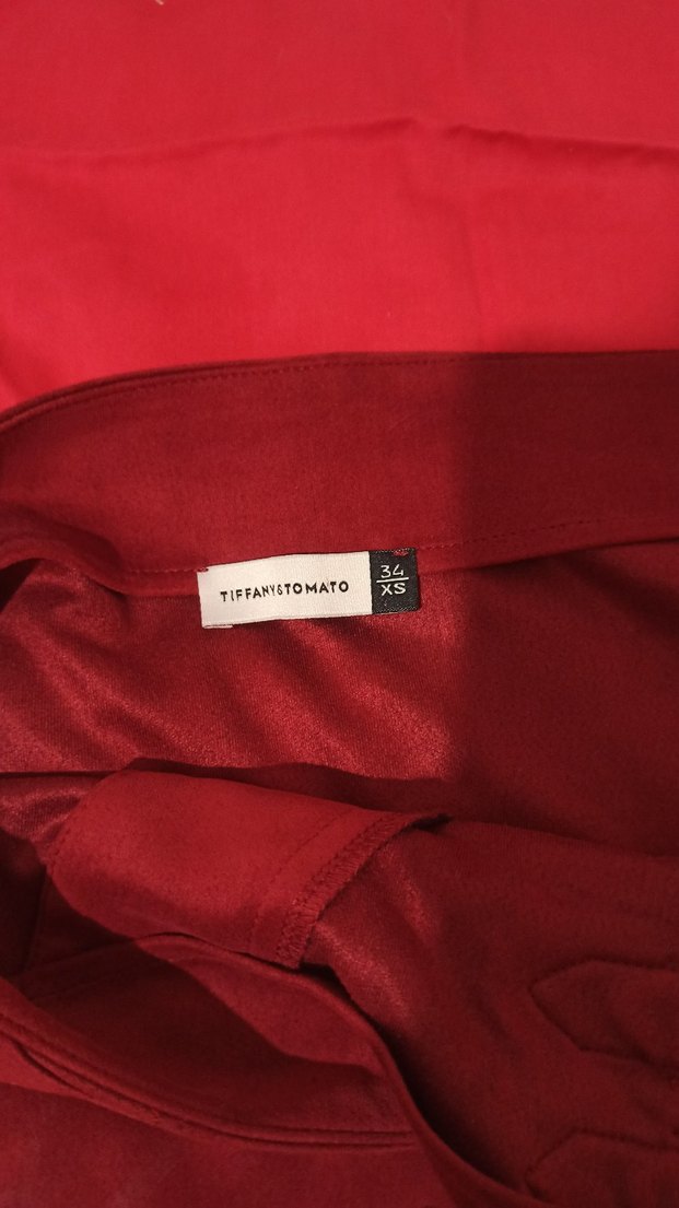 Kırmızı Süet Kemerli Midi  Eteği - Görsel 4