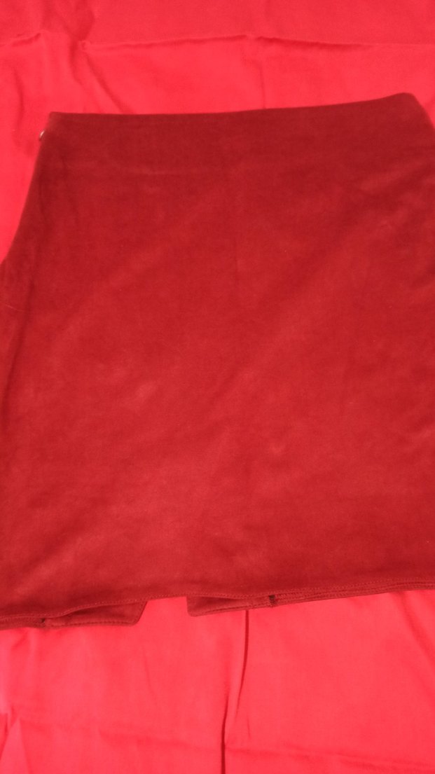 Kırmızı Süet Kemerli Midi  Eteği - Görsel 5