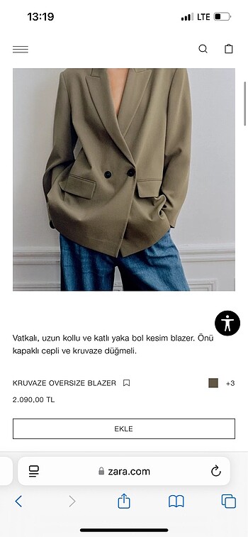 Zara zara blazer ceket