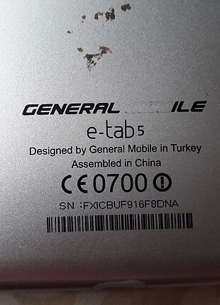  Beden gri Renk Generalmobile etab5 tablet 