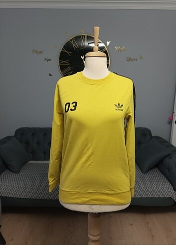 Sarı Uzun Kollu Bisiklet Yaka T-shirt 