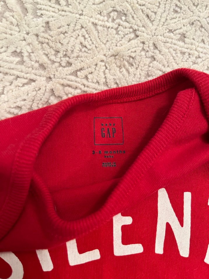 Kırmızı Uzun Kollu Bebek Body - Görsel 2