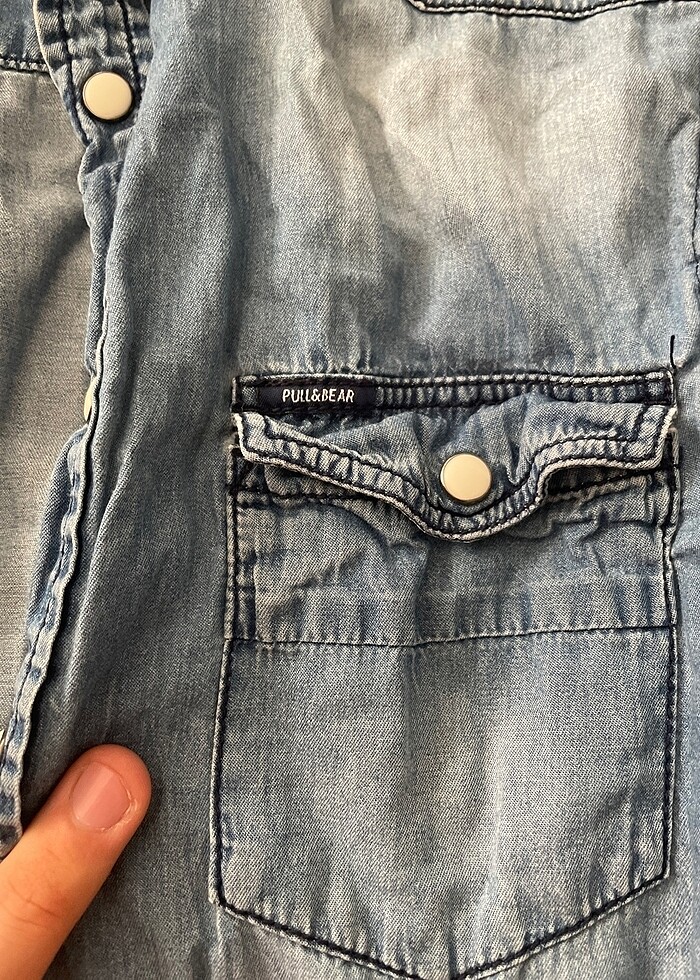 Sıfır kol S beden kot gömlek - Görsel 2