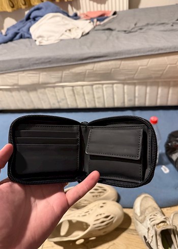 Fermuarlı Siyah Deri Kadın Cüzdanı - Görsel 2