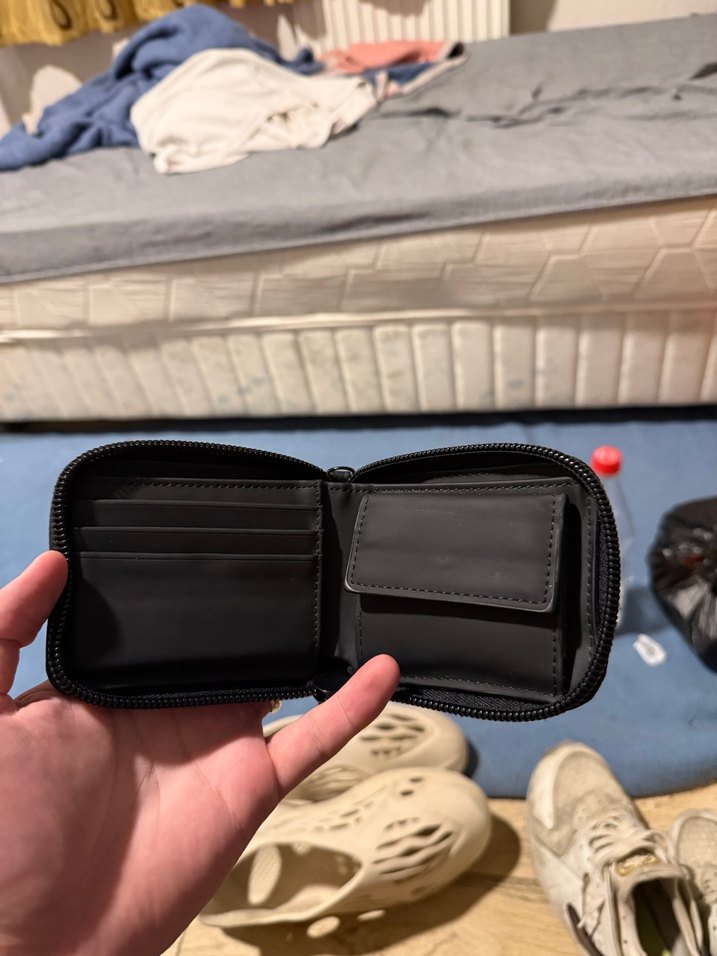 Fermuarlı Siyah Deri Kadın Cüzdanı - Görsel 2