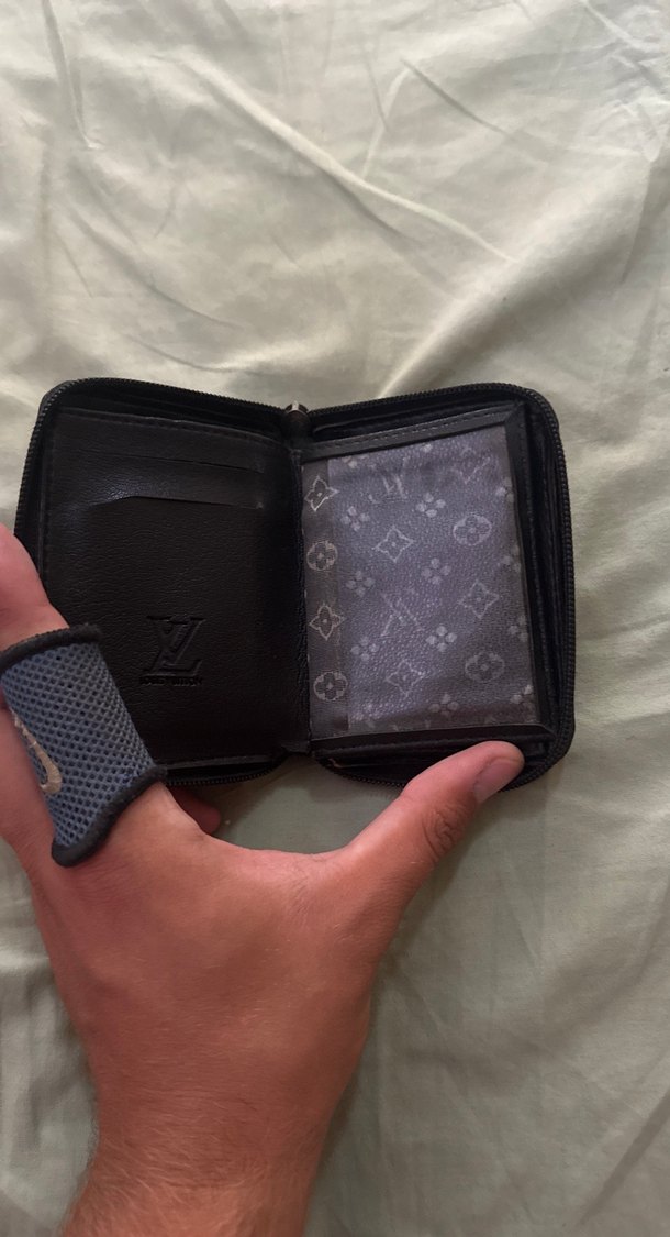 Fermuarlı Gri Kareli Deri Kadın Cüzdanı - Görsel 2