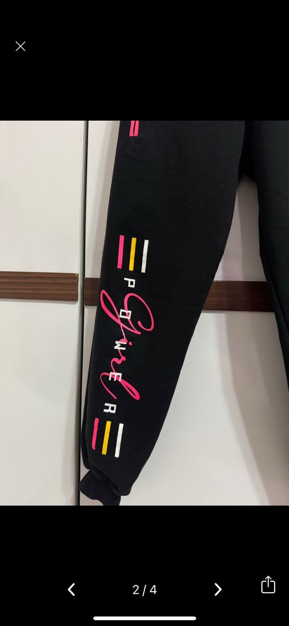 Kız Çocuk Siyah Renkli Fermuarlı Eşofman - Görsel 2