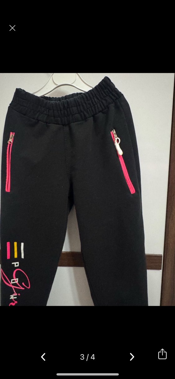 Kız Çocuk Siyah Renkli Fermuarlı Eşofman - Görsel 3