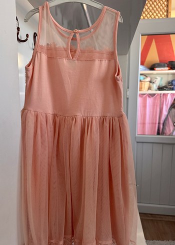 Kız Çocuk Dantel Detaylı Elbise - Görsel 3