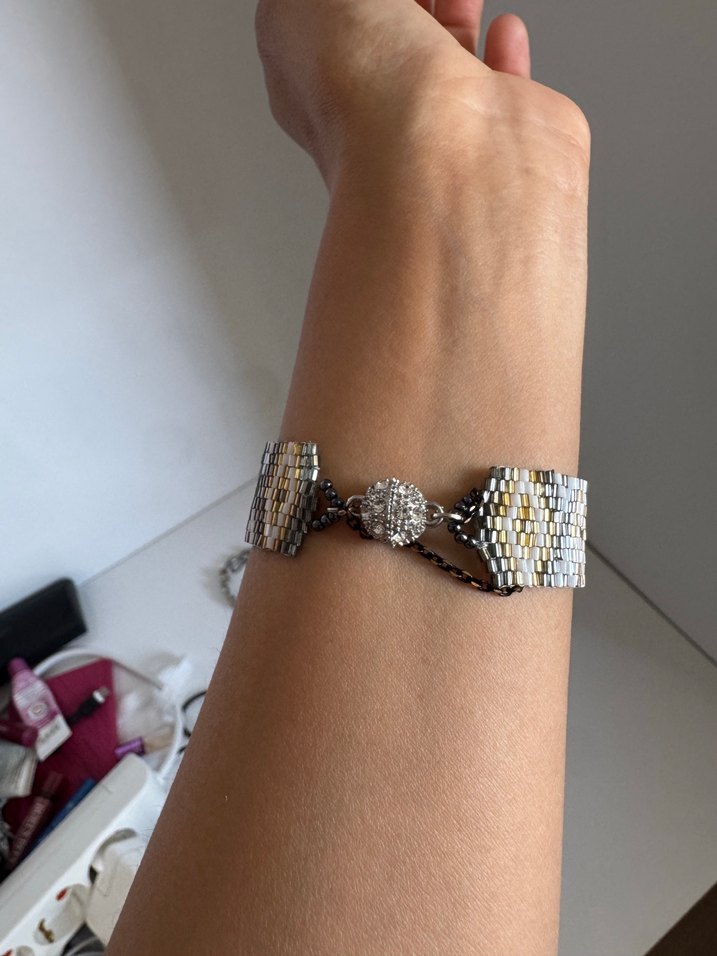 Yılan Desenli Boncuklu Kadın Bileklik - Görsel 2