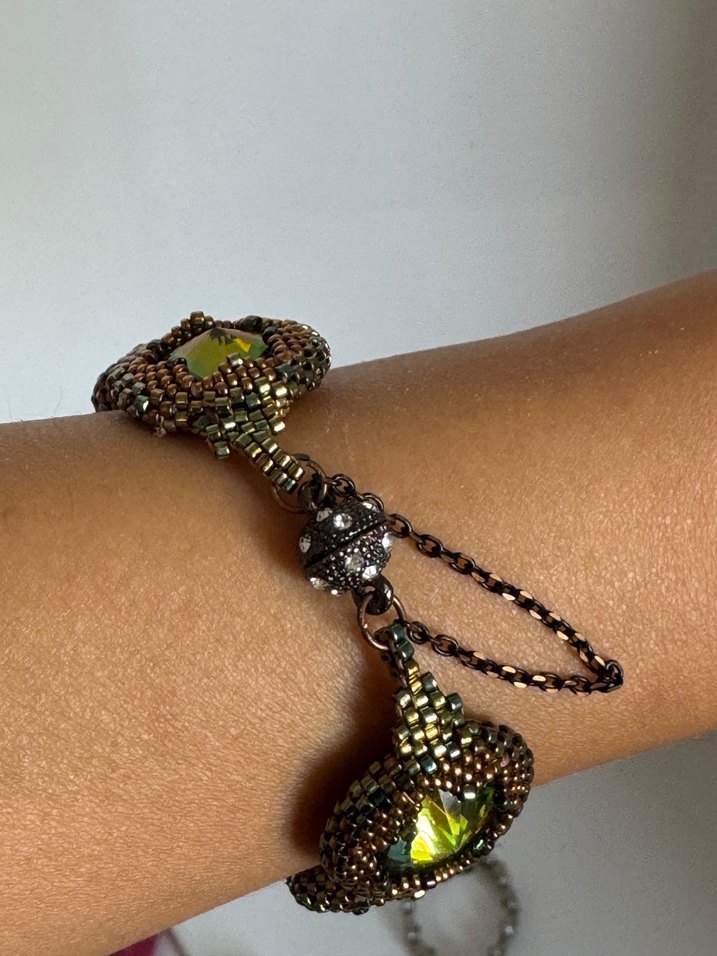 Renkli Boncuk İşlemeli Bohem Bileklik - Görsel 2