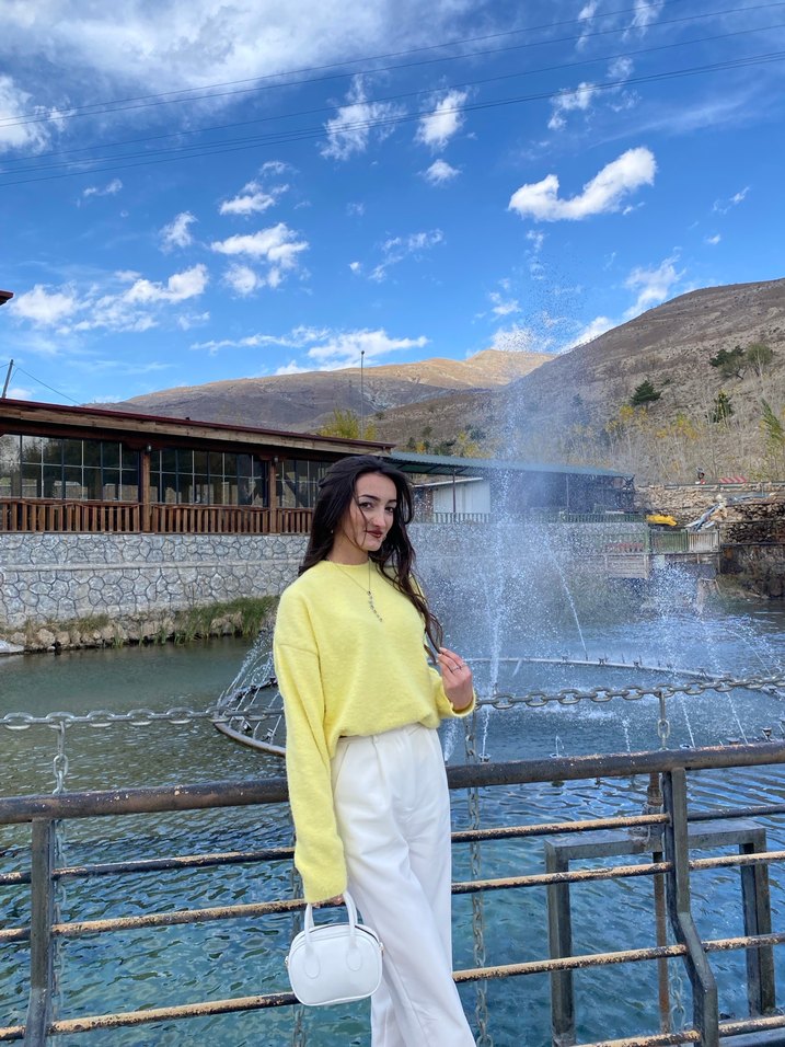 Beyaz kumaş pantolon - Görsel 4