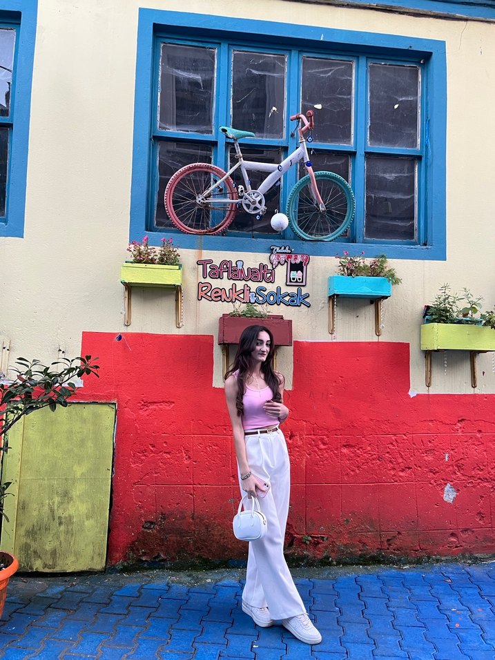 Beyaz kumaş pantolon - Görsel 3