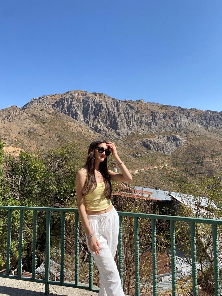 Beyaz Bol Paça Pantolon - Görsel 5