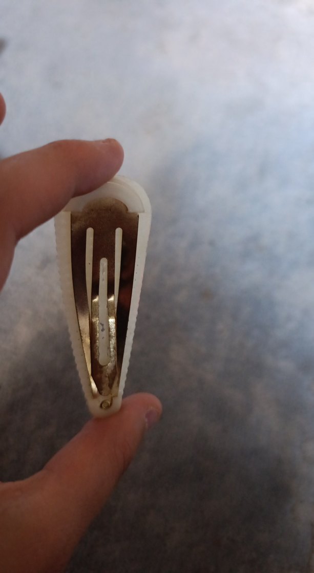 Boncuk İşlemeli Gri Yün Saç Tokası - Görsel 3