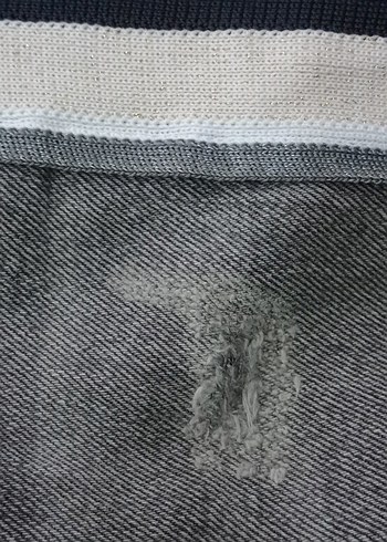 40 Beden gri Renk Gri Çizgili Kadın Kot Pantolon