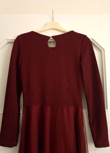 Kırmızı simli tesettür abiye  - Görsel 5