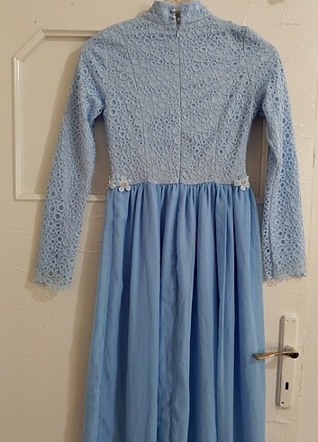 Mavi şık elbise - Görsel 3