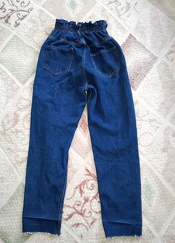 Beli lastikli mom jeans - Görsel 3