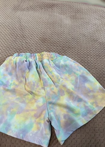 7 Yaş Beden Koton kız çoçuk Renkli Tie-Dye Mini Pamuk Şort