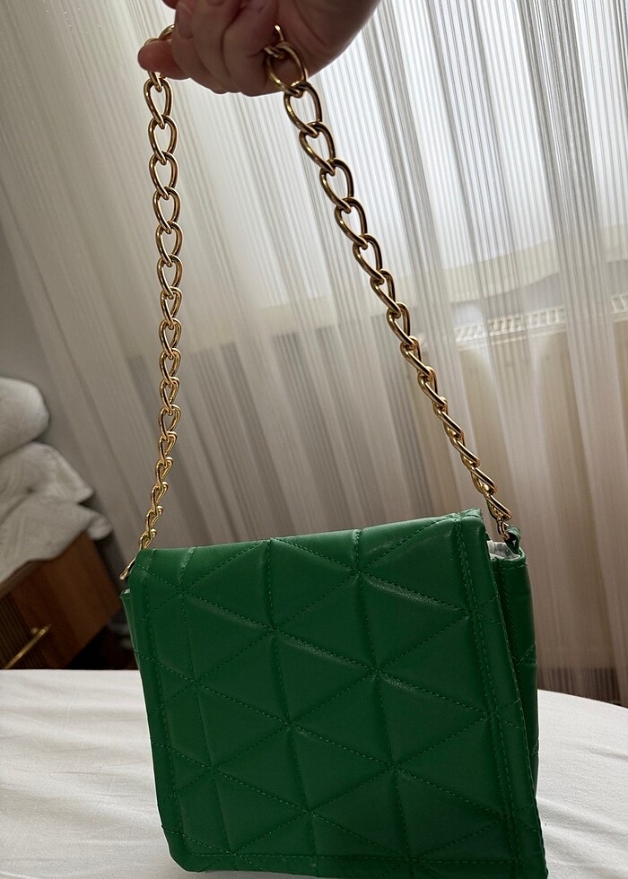 Yeşil renk çanta - Görsel 3