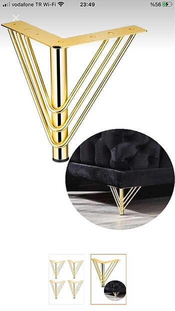 Diğer Pys filamingo model gold koltuk kanepe tv ünitesi ayağı 15 cm 4 