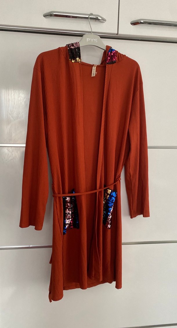 Uzun Kollu Bohem Kadın Uzun Hırka - Görsel 3