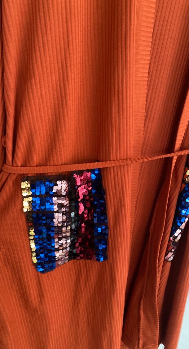 Uzun Kollu Bohem Kadın Uzun Hırka - Görsel 4