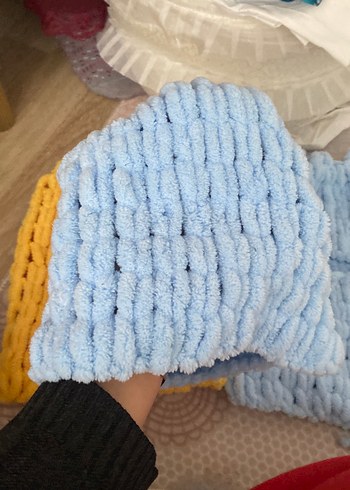 Sarı Örgü Çocuk Battaniyesi - Görsel 5