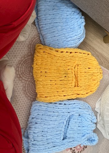 Sarı Örgü Çocuk Battaniyesi - Görsel 3