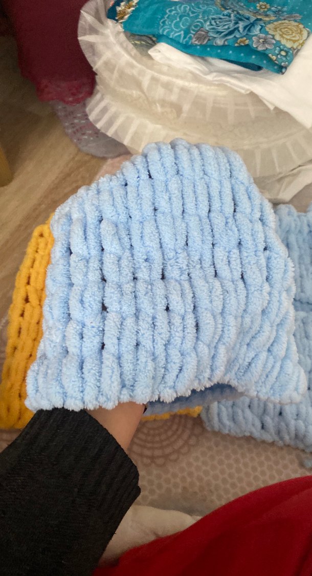 Sarı Örgü Çocuk Battaniyesi - Görsel 5